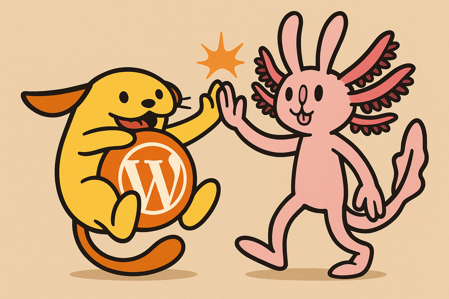 AI generated image of a Wapuu and a 